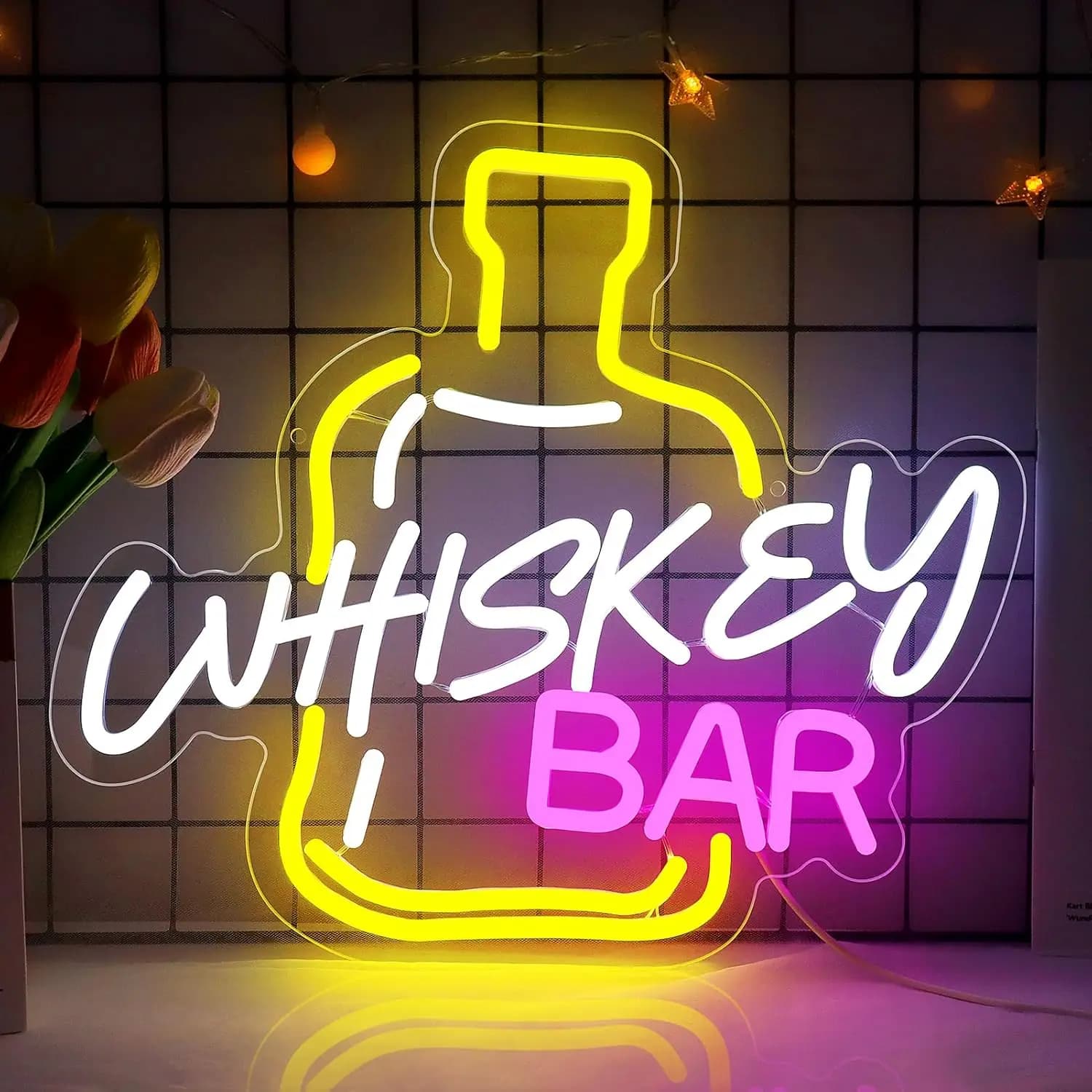 Insegna al neon per whisky bar, decorazione da parete, luce al neon a LED dimmerabile per pub, discoteca, feste di compleanno, matrimoni, decorazione per la mancave.
