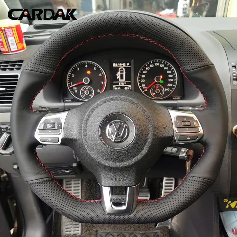 Car cover in soft black artificial leather hand sewn for Volkswagen Golf 6 GTI MK6/Scirocco R
