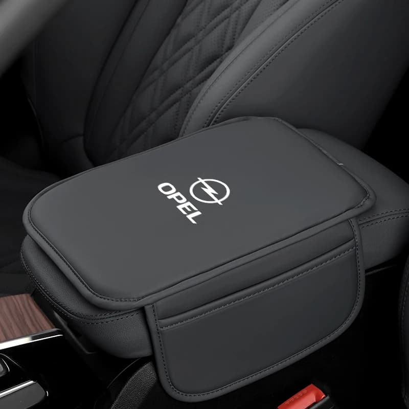 Center Console Arm Rest Protector Leather Car Armrest Box Pad Storage Pocket For Opel Corsa D Astra Insignia Mokka Adam Combo OP