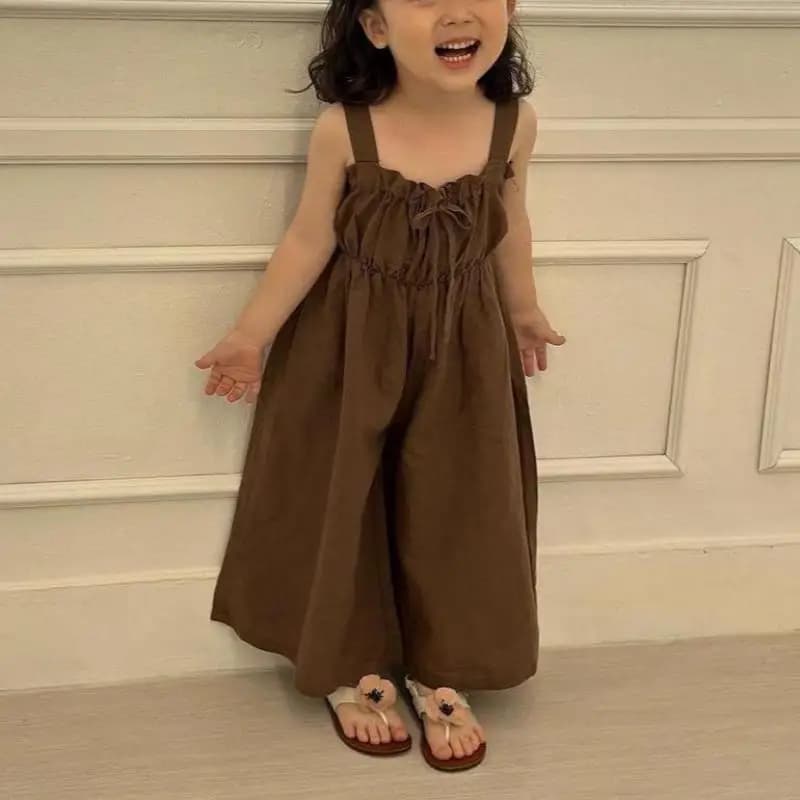 Nuova Tuta Estiva 2026 per Bambine, Pantaloni Larghi in Cotone, Pantaloni a Bretelle per Bambine, Abbigliamento alla Moda per Bambini