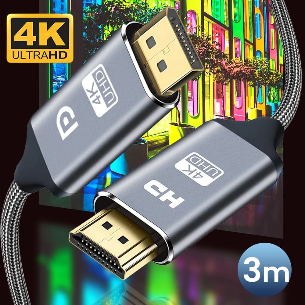 Cavo adattatore da DisplayPort a HDMI 4K 10 piedi 3 m DP a HDMI maschio Video UHD 1440P/2K a 120 Hz, 4K a 30 Nylon DP a HDTV Uni-Direzionale Co