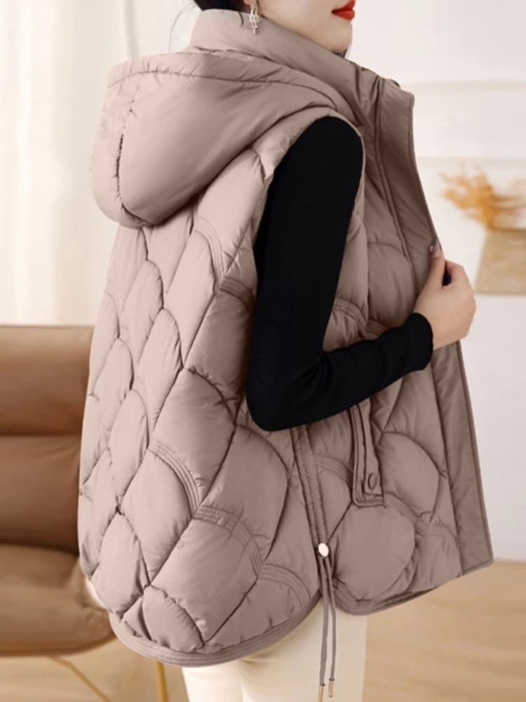 2023 gilet invernale da donna lucido corto stile coreano pane Vesta vestiti spessore caldo piumino di cotone gonfio cappotto Casual con cappuccio