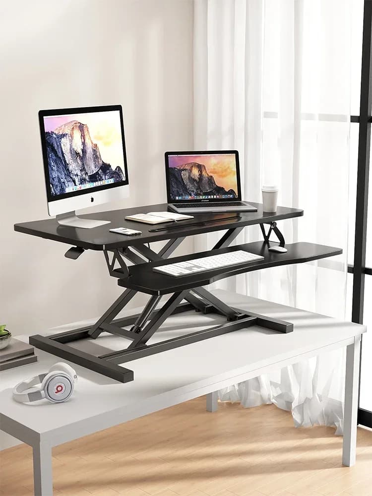 Tavolo di sollevamento in piedi Scrivanie per computer Desktop Aumenta Notebook Desktop Staffa pieghevole per uso domestico Semplice portatile Durevole Forte