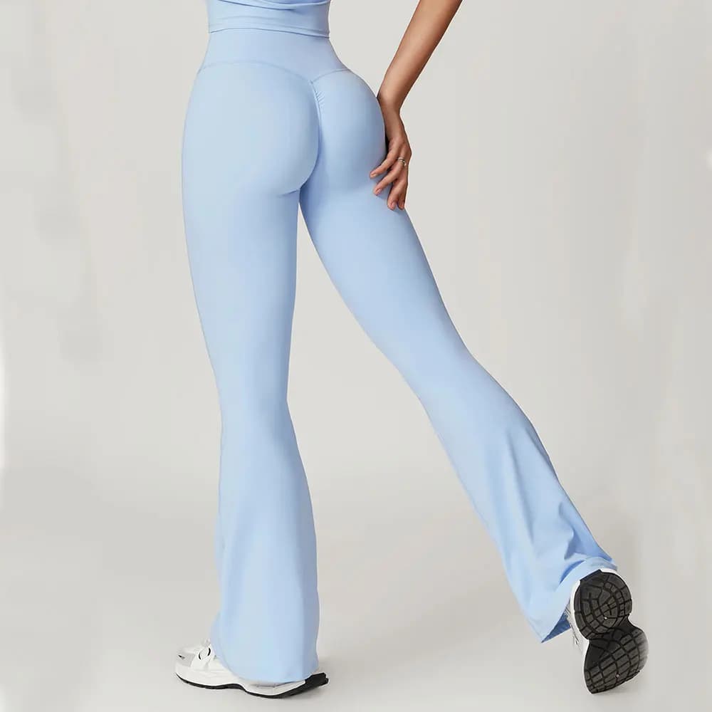 Pantaloni svasati a vita alta Leggings da palestra Donna Fitness Corsa con fondo a campana Pantaloni da yoga per allenamento da corsa Pantaloni sportivi per il sollevamento del sedere