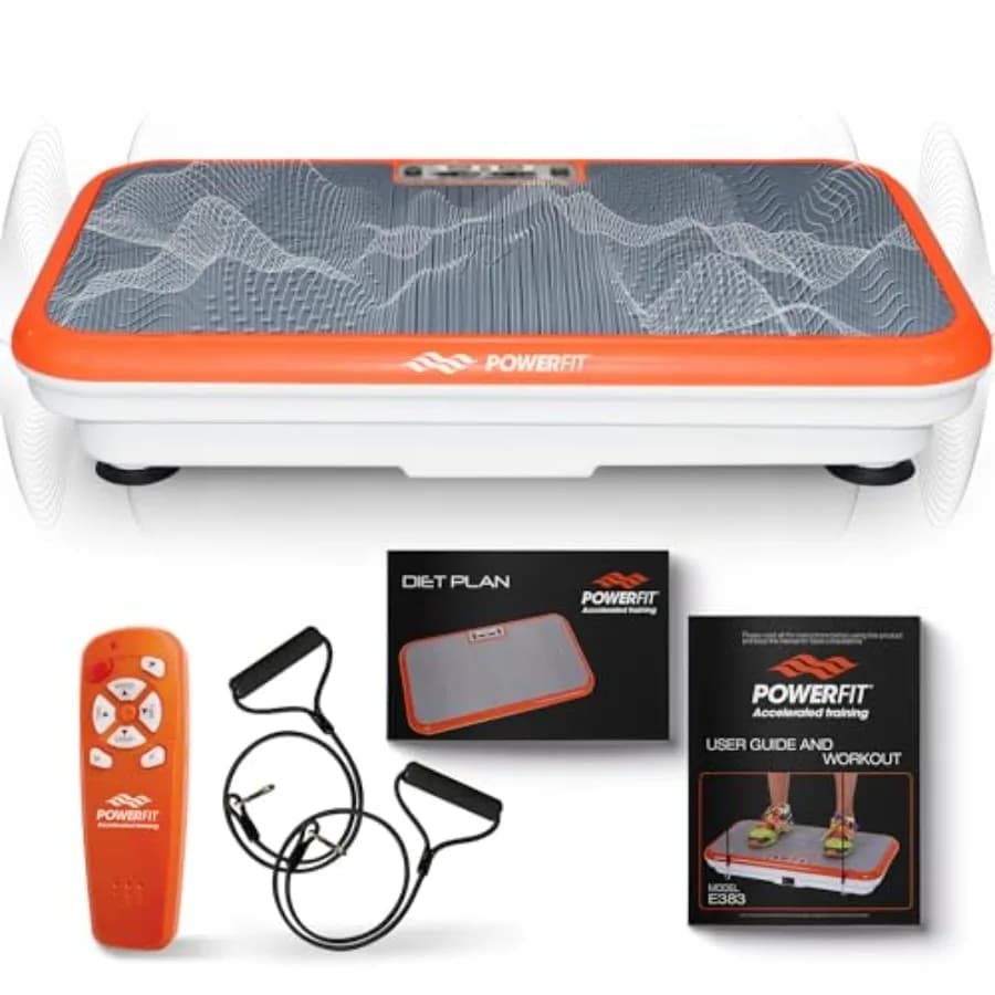Pedana Vibrante Powerfit - Vibrant Platform for Exercises Total Body for Weight Loss and Drainage Linphatic, Black