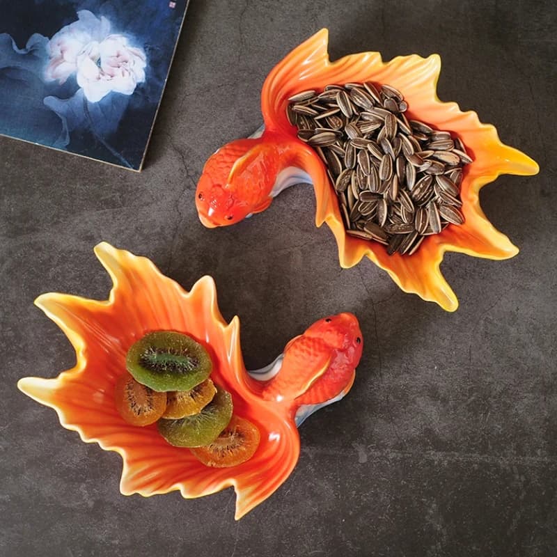 Piatto per pesci rossi Set da 2 pezzi Piatto per snack per frutta secca Piatti per frutta Insalatiera Piatti per cena Piatto Vassoio per chiavi Ornamenti per riporre oggetti