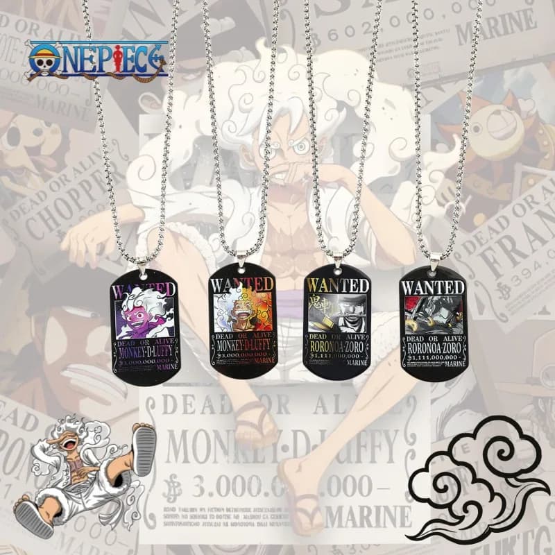 Collana in Acciaio Inossidabile One Piece Luffy Zoro con Brevetto di Premio di 3 Miliardi, Accessorio Creativo e Personalizzato per la Clavicola
