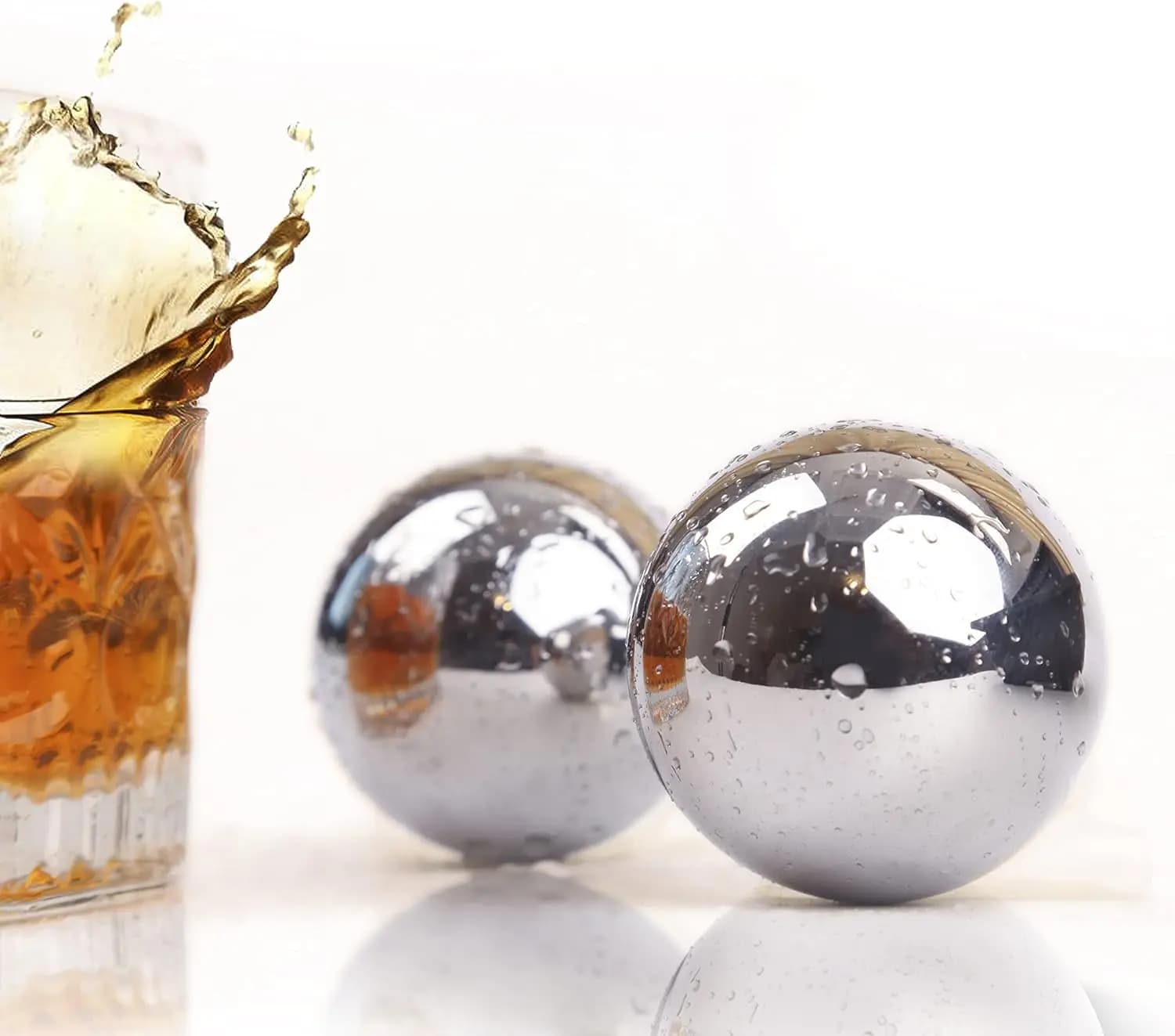 2 pietre per cubetti di ghiaccio: palline riutilizzabili per congelatore in acciaio inossidabile, cubi di ghiaccio, pietre rinfrescanti per le tue bevande preferite!
