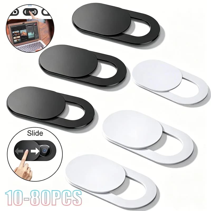 10-80PCS Adhesive Camera Privacy Cover for Phone Tablet Webcam Slide Lens Shield Easy Install Anti Spy Blocker Thin Laptop