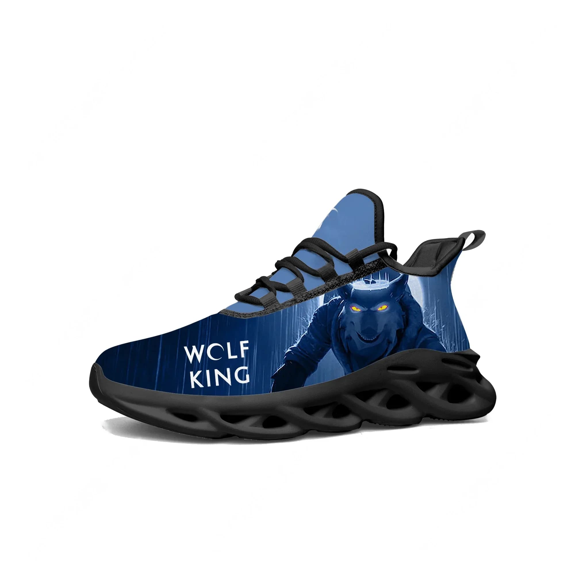 Wolf King Lace Mesh Shoes Flat Sneaker Mens Womens Sports Shoe High Quality Fashion Comfortable Sports Sneakers Custom Footwe