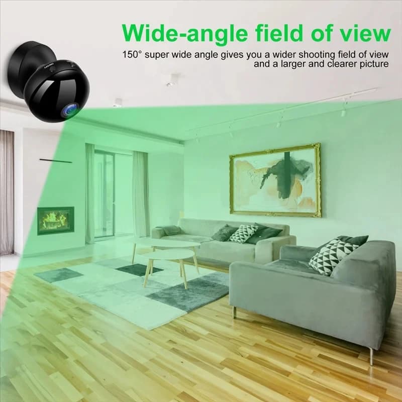 Mini Telecamera di Sicurezza 4K con Visione Notturna a Infrarossi, Monitor WiFi con Rilevamento di Movimento 150° ° Sorveglianza ad Ampio Angolo con Audio Bidirezionale 2026