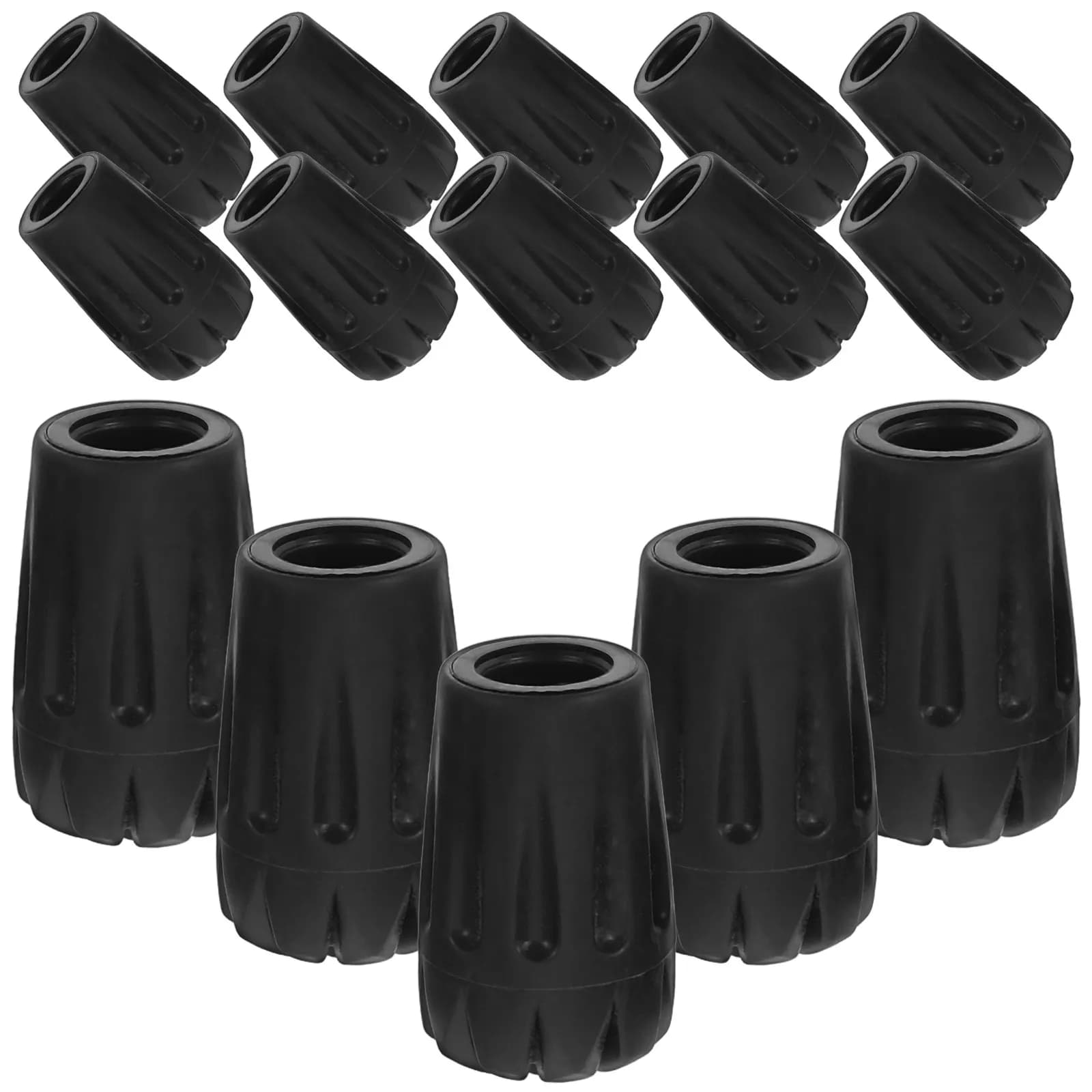15Pcs Walking Pole Tips Climbing Accessories Shockproof Anti-Slip Plastic Crutch Pads Replacement Cane Tips Trekking Pole Foot