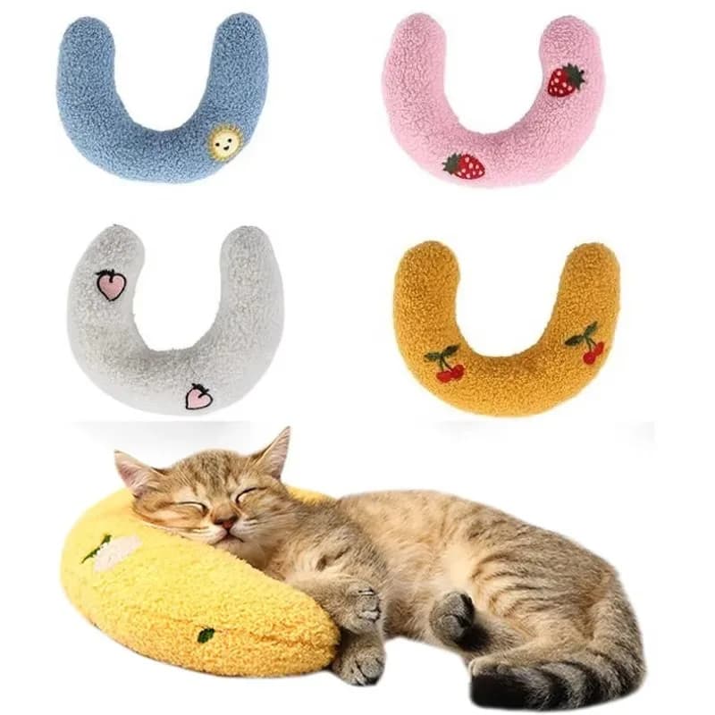 Cuscini per gatti carini Gatti Gattini Cani di piccola taglia Cuscino per dormire Cuscino per letto per gatti morbido a forma di U Gatti Giocattoli Forniture per animali domestici акkol baxandoри для eusтів