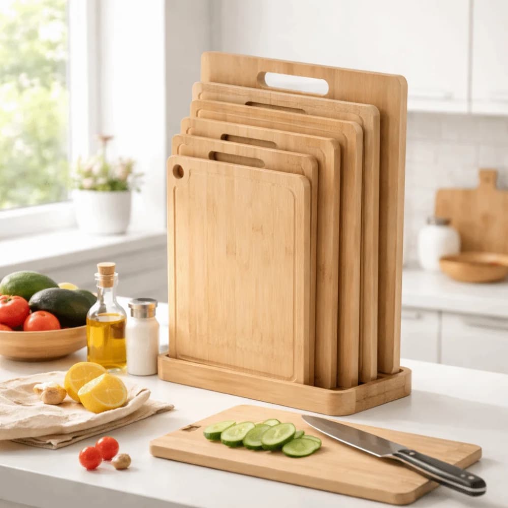 Eco-Friendly Bamboo Wooden Cutting Board Double-sided Durable Vegetable Cutting Board Portable Cutting Board Mats Picnic