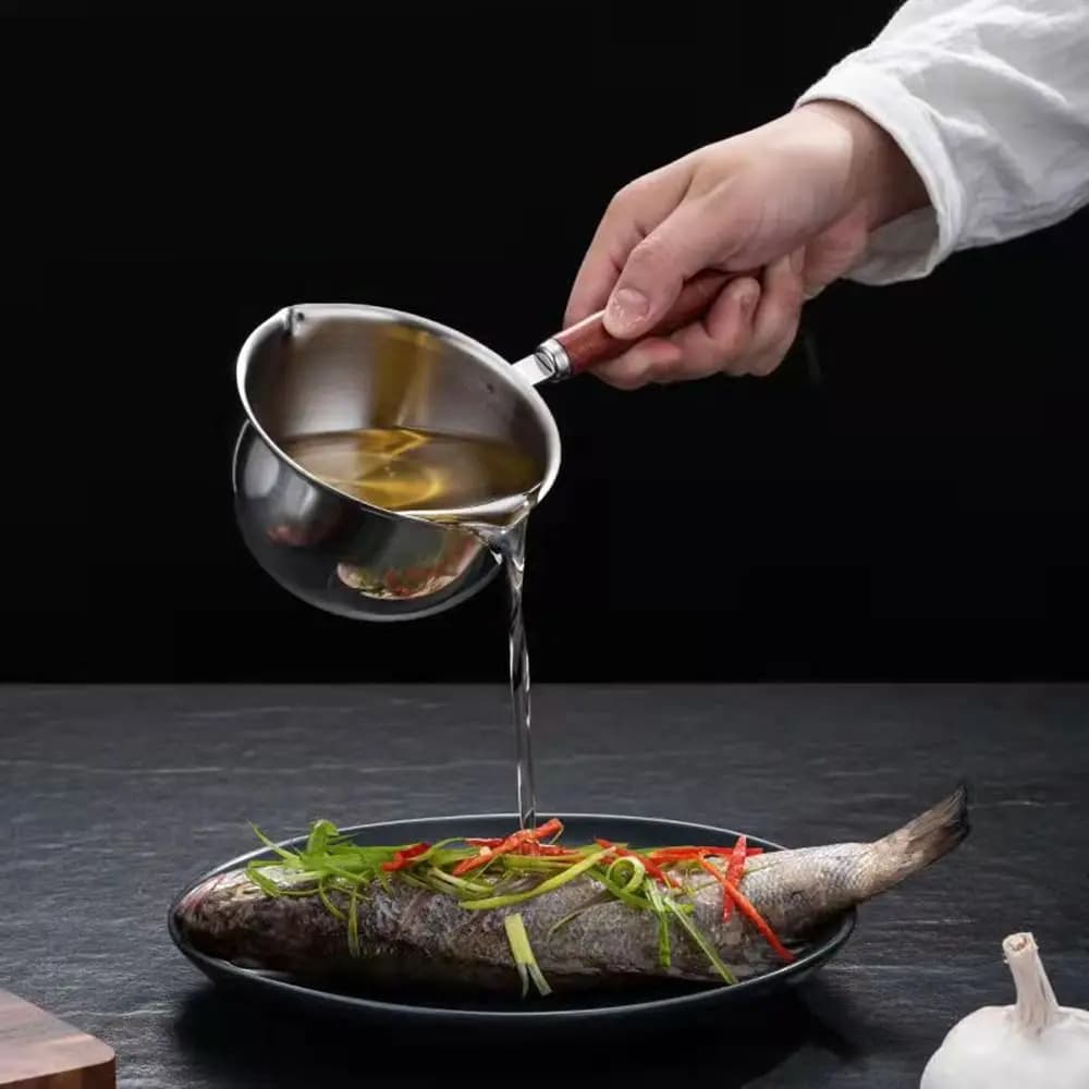 Multifunction Non Stick Cooking Pot Wooden Handle Frying Melting Pot Chocolate Melting Pan Mini Sauce Pan Milk Pot