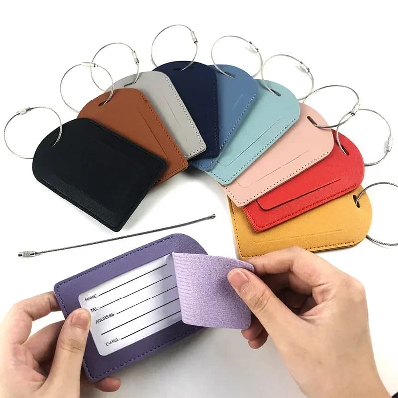 Etichette per bagagli in pelle PU Donna Uomo Nome di viaggio ID Indirizzo Titolare Valigia Indirizzo Etichetta Bagagli Borsa d'imbarco Tag Accessorier