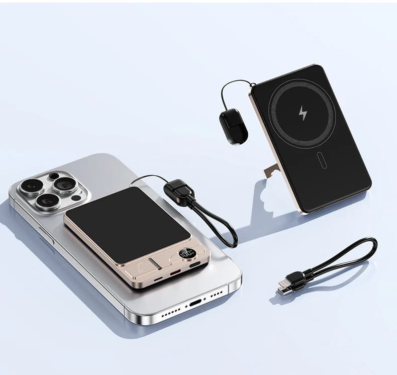 Power Bank in Metallo Certificato CCC 3C, 10000mAh, Caricatore Wireless PD22.5W, Batteria Esterna Sottile per MagSafe iPhone Samsung Xiaomi