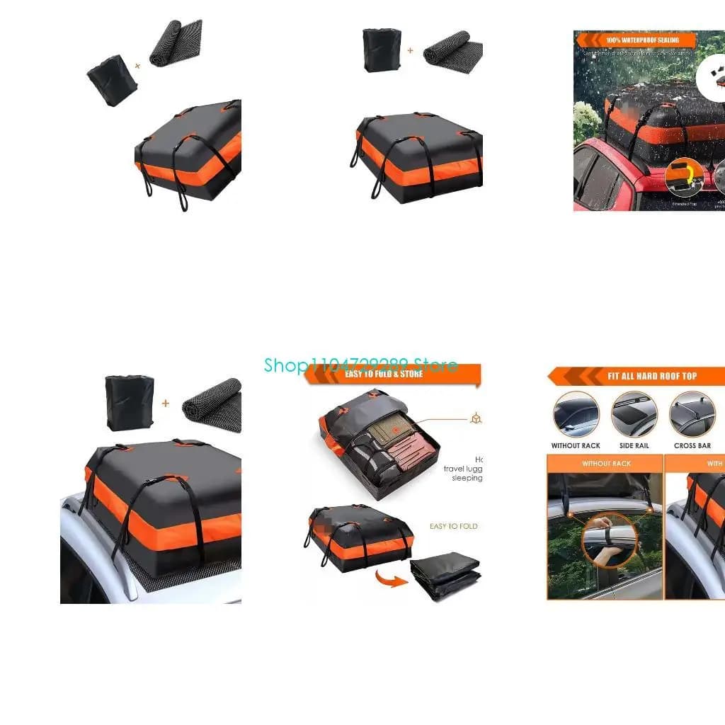 D8KE Car Rooftop Cargo Carriers Bag With Nonslip Pad 420D Oxford Fabric Luggage Bag For Travel And Adventure Trip