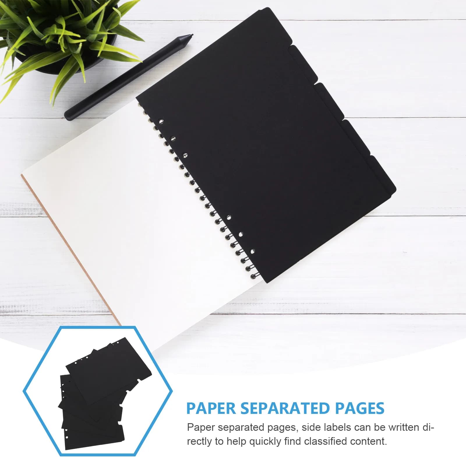 15 divisori per agenda, raccoglitori e quaderni, con etichette scrivibili, formato A5, strumento di organizzazione per ufficio