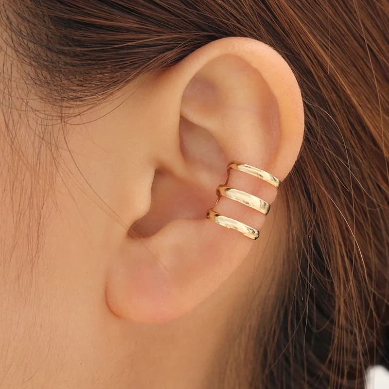 Orecchini penetranti finti in acciaio inossidabile 2 pezzi Clip sulle orecchie Orecchini insoliti per adolescenti Orecchini maschili su cartilagine Earcuff per le donne