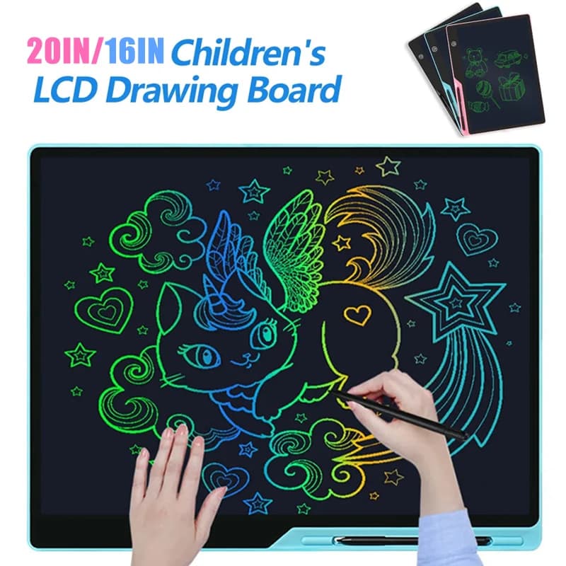 Tavolette da scrittura LCD da 20/16 pollici Tavolo da disegno Montessori Giocattoli educativi da disegno per bambini Studenti Regali giocattolo per lavagna magica