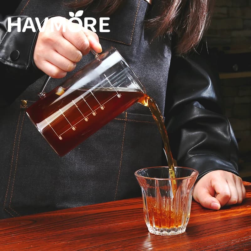 Caffettiera in vetro da 350/500ml con manico brocca da caffè resistente al calore di grande capacità teiera in vetro per il latte