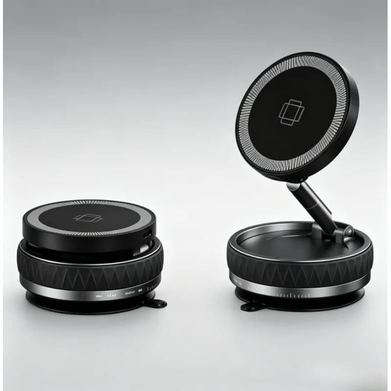 Supporto per Telefono Auto Girevole a 360 Gradi con Caricatore Wireless Magnetico a Ventosa da 15W, Supporto Universale per Cellulare