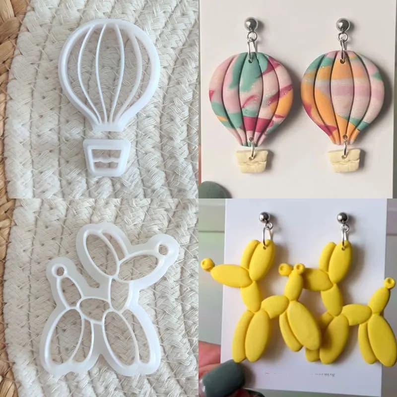 Hot Balloon Cartoon Kink Dog Polymer Clay Mold DIY Cute Animal Chickee Duck Clay Cutter orecchino gioielli ciondolo che fa strumento a mano