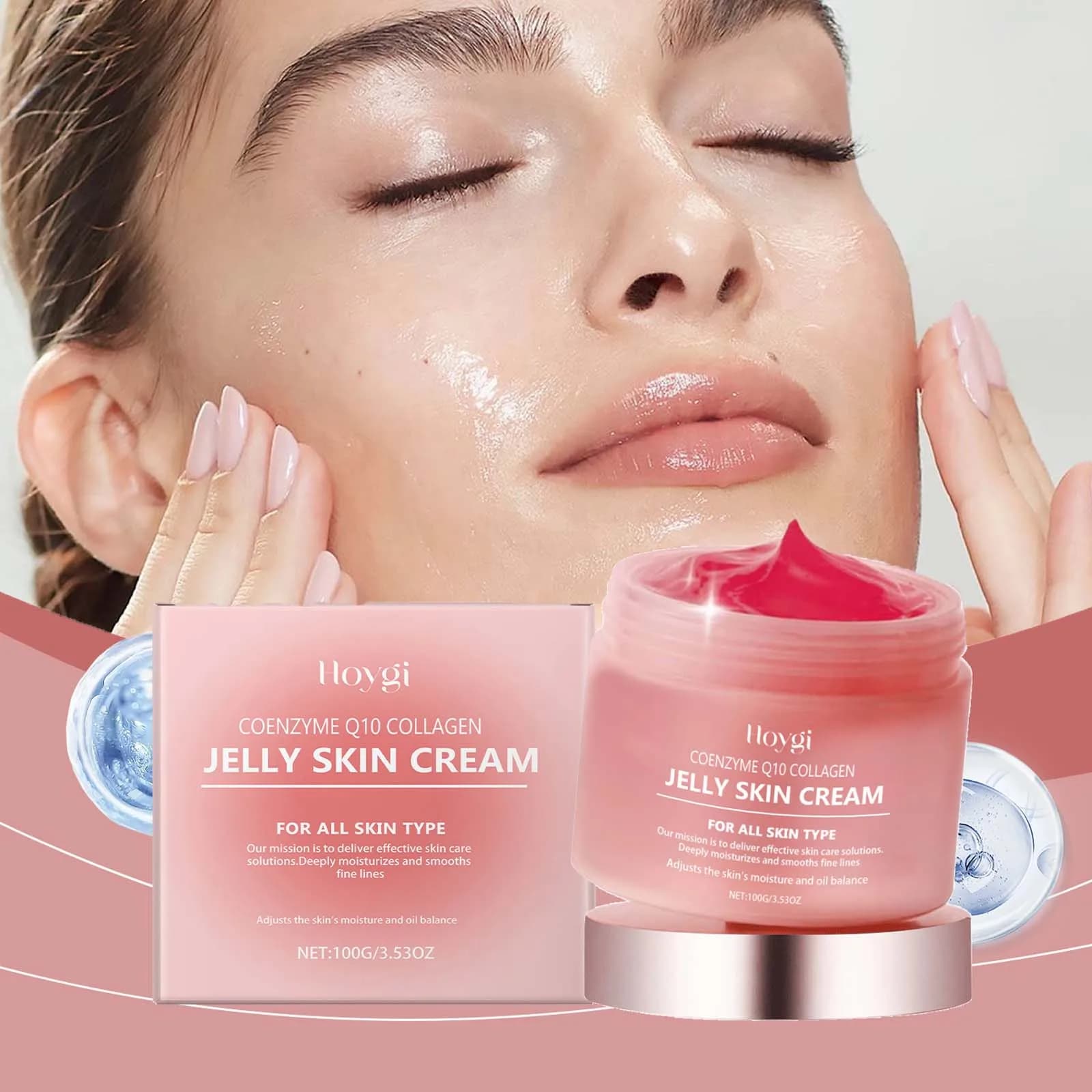 Crema gelatina al collagene Profondamente idratante Pelle liscia Rafforzamento Dissolvenza Linee sottili Crema gel viso idratante schiarente lenitiva