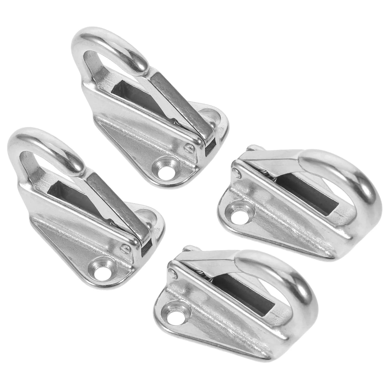 4Pcs Stainless Steel Marine Spring Snap Hook Set Heavy Duty Boat Fending Hook for Yacht Sailboat Deck Hats Coats Ropes Docking