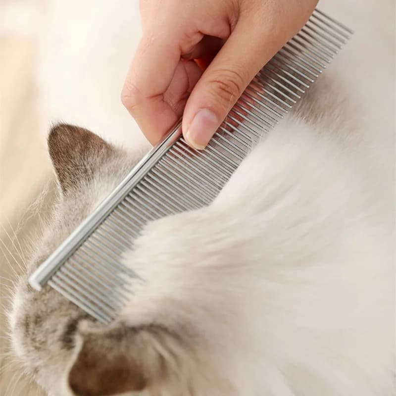 Pettine demolitore per animali domestici in acciaio inossidabile per cani e gatti - Rimuove delicatamente il sottopelo sciolto Aggrazi e nodi - Strumento per toelettatura animali domestici