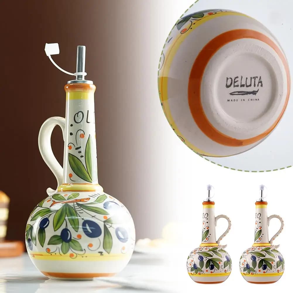2025 Italian Olive Oil Dispenser Bottle Home Kitchen Bottle Ceramic Vinegar Accessories Decorative And European Bottle Oil