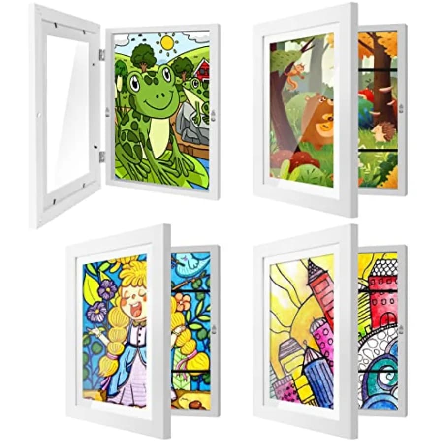 Set di 4 Cornici per Arte 8.5x11 Pollici, Cornice Ribaltabile per Esposizione di Opere d'Arte, Progetti Scolastici, Conservazione Orizzontale e Verticale