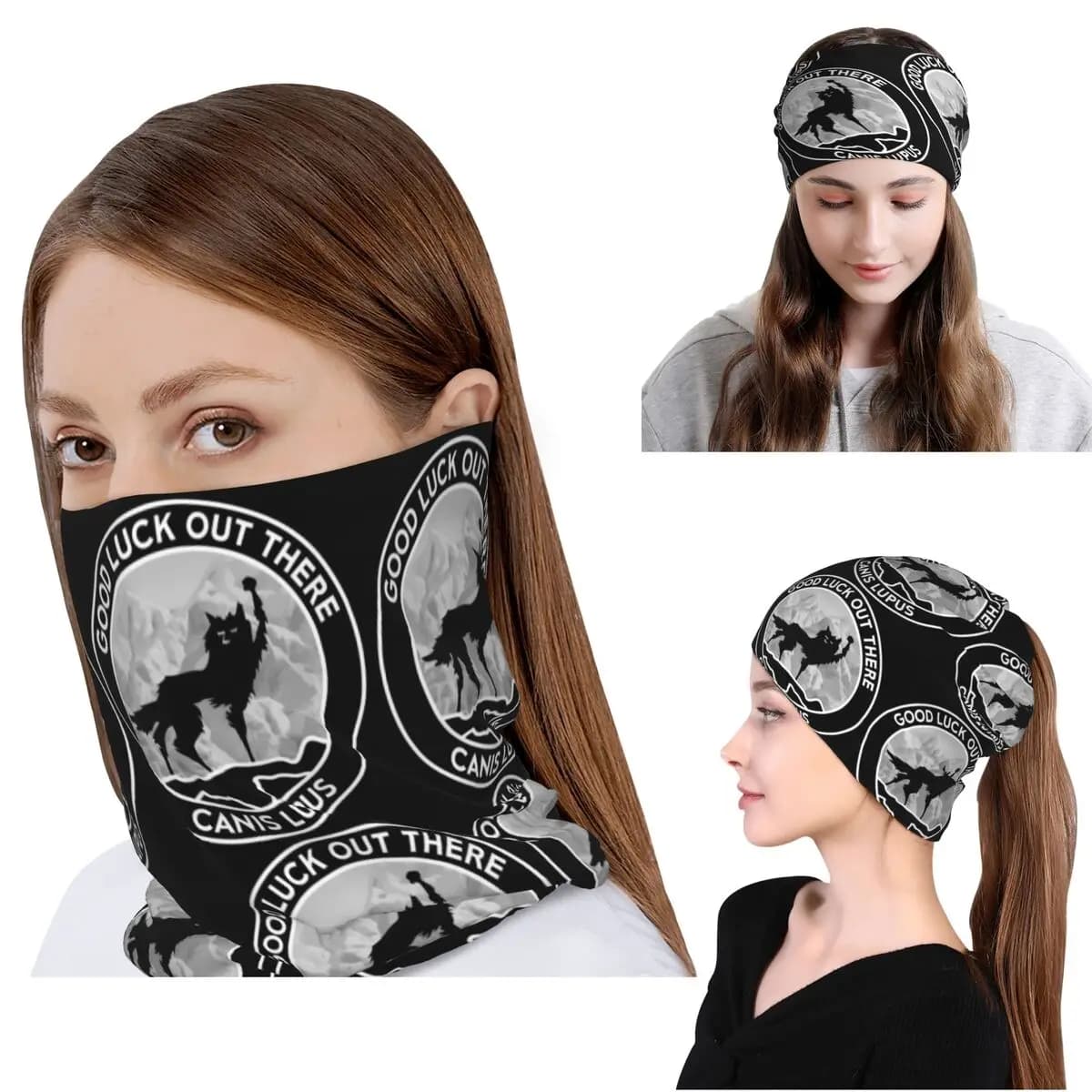 Fantastic Mr Fox - Wolf - Canis Lupus - Scaldacollo, Maschera, Sciarpa, Berretto Invernale Unisex per Adulti, Caldo per Ciclismo