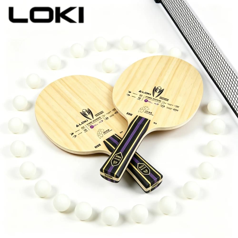 Racchetta da Ping Pong Professionale LOKI Kirin K3, 5 Legni 2 Carbonio, Stile Attacco Rapido, OFF+