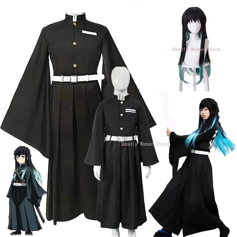 Tokitou Muichirou Cosplay Demon Slayer Costume Kisatsutai uniform set Halloween party