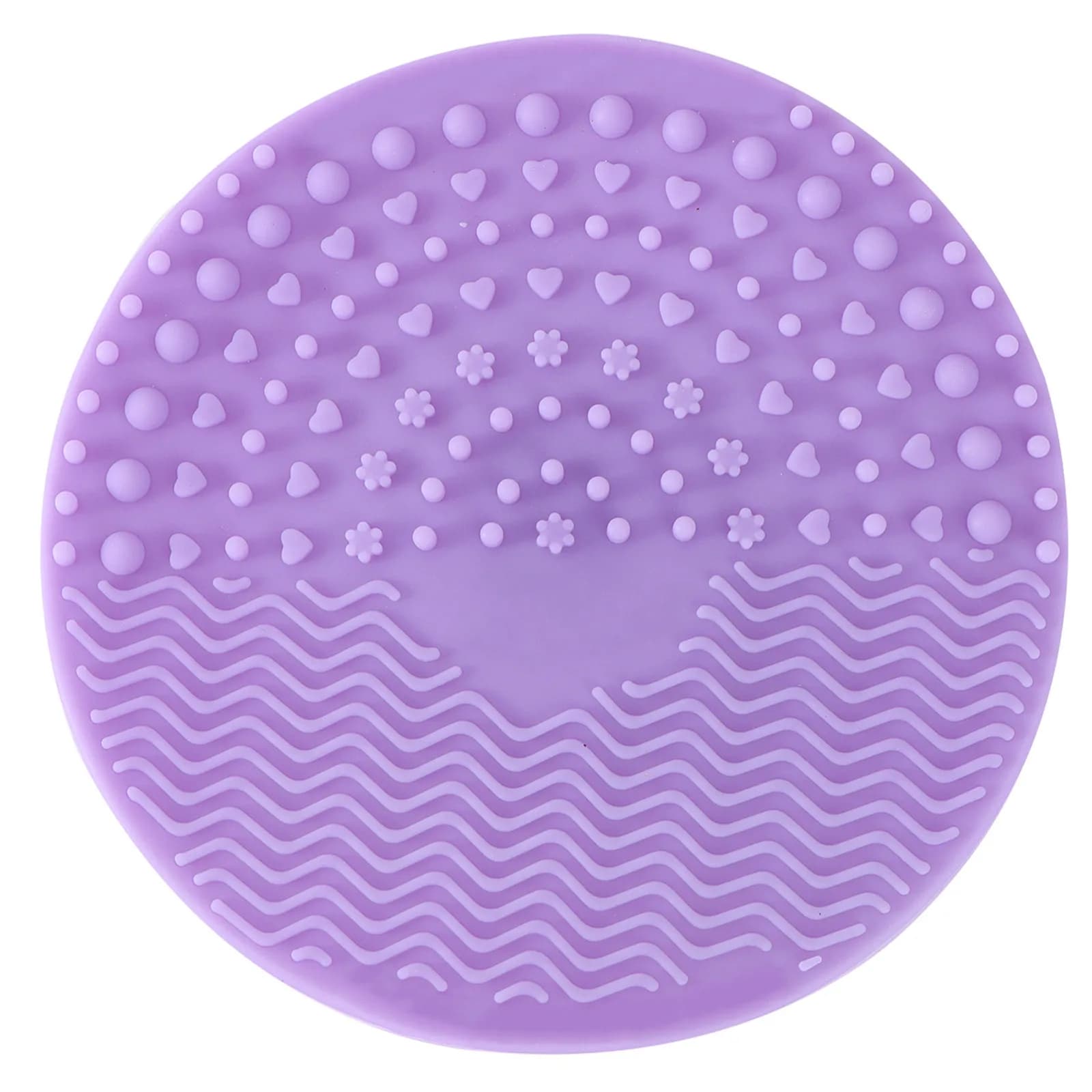 Makeup Brush Cleaning Pad Round Silicone Scrubber Handgrip Design Deep Clean Gentle on Bristles Corrosion Resistant Portable