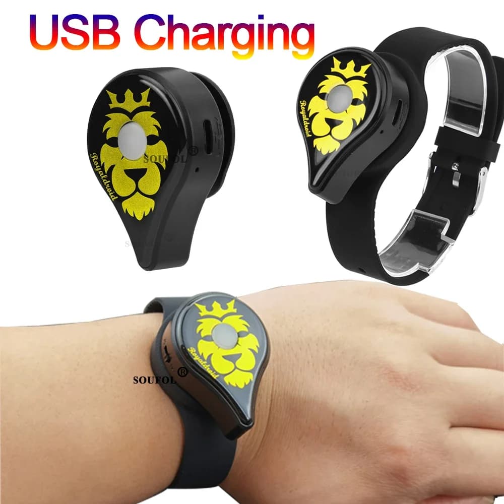 Chiusura manuale automatica USB ricaricabile per Powermon Go Plus Bracciale da polso Orologio digitale Accessori da gioco con interruttore a fascia blu