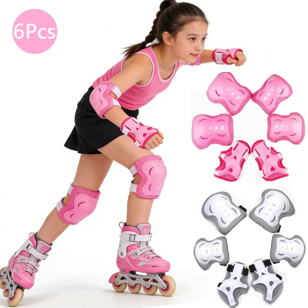 6 in 1 Knee Pads Elbow Pads with Wrist Guards for Ages 3-10, Protective Gear for Skating, Cycling, Biking,Roller Skates,Scooters kinesiology tape knee pads