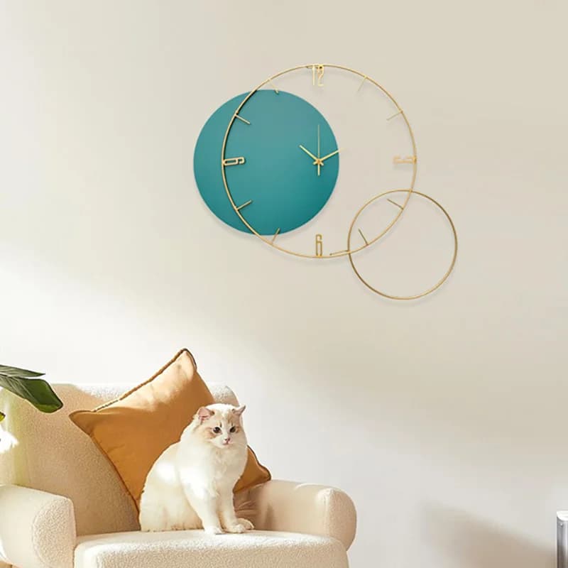 Home decoration Modern wall clock with iron swing, creative fashion, living room, silent wall clock, restaurant, simple clock, wall art gift