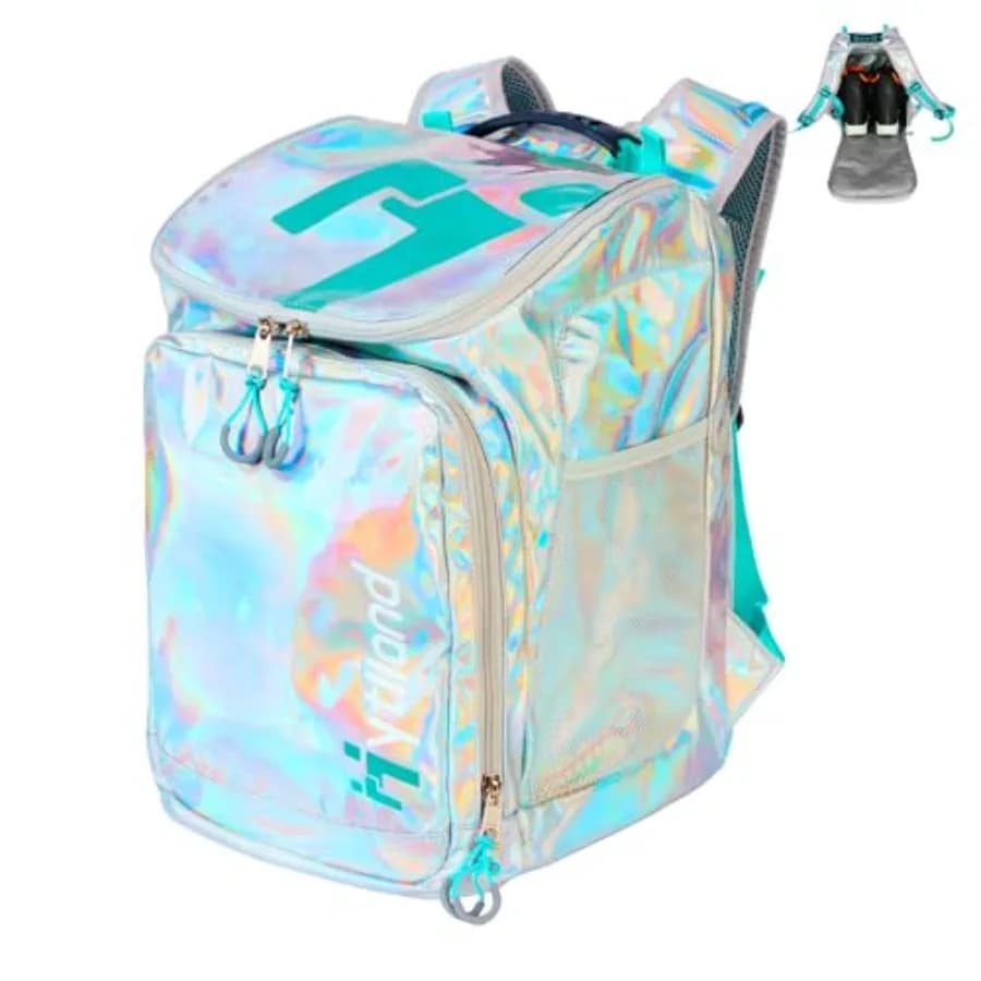 Borsa per Scarponi da Sci - Zaino da Viaggio 32L per Scarponi, Casco, Occhiali e Tute da Neve