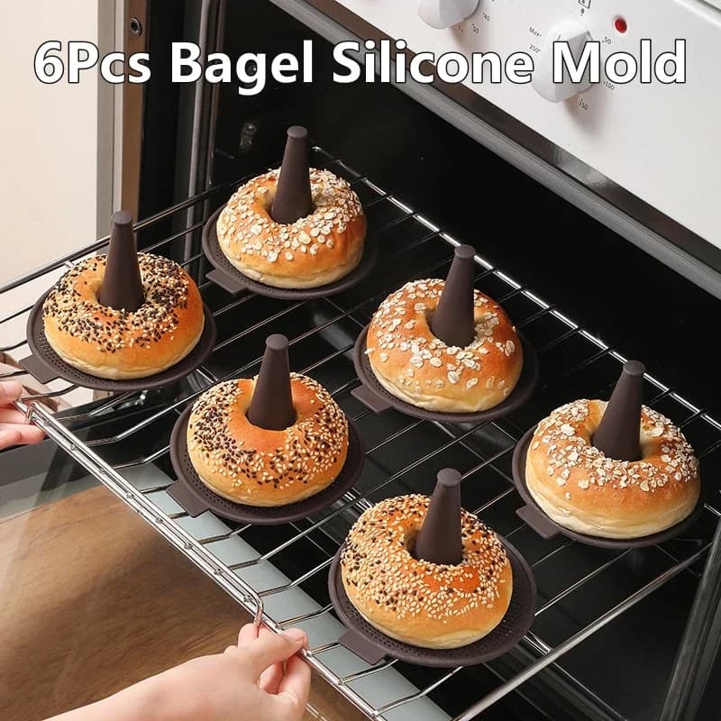 6 pezzi strumenti per bagel set di stampi in silicone forma conica cottura torta mousse budino stampo ciambella creazione di stampi in silicone per cucina domestica