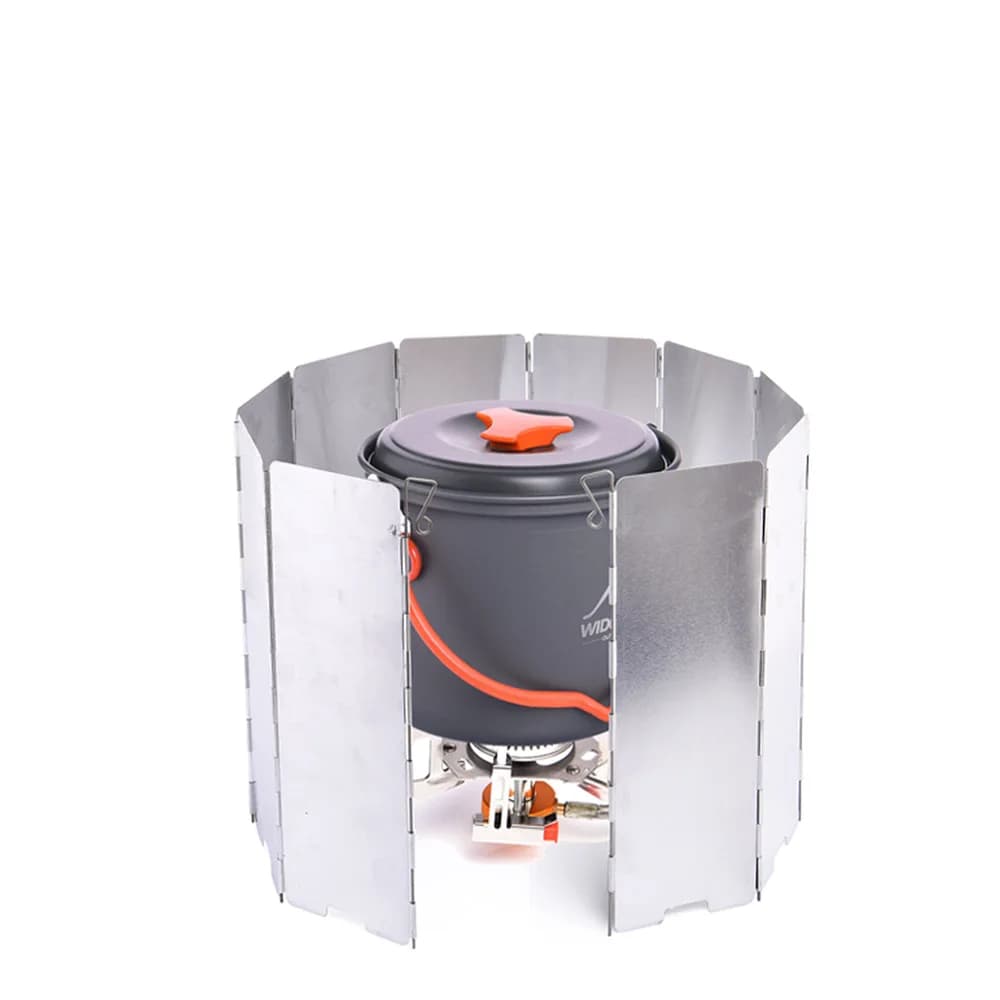 Camping Portable 9/10 Tiles Stuff Wind Shield Foldable Picnic Outdoor BBQ Gas Burner Windproof Screen Protection Pens Supplies