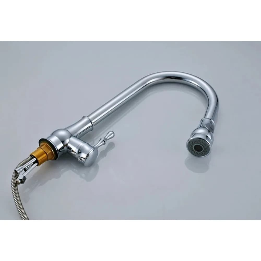 Rubinetto da cucina in nichel spazzolato estraibile, miscelatore monocomando acqua calda e fredda con getto a spruzzo per lavello cucina e bagno
