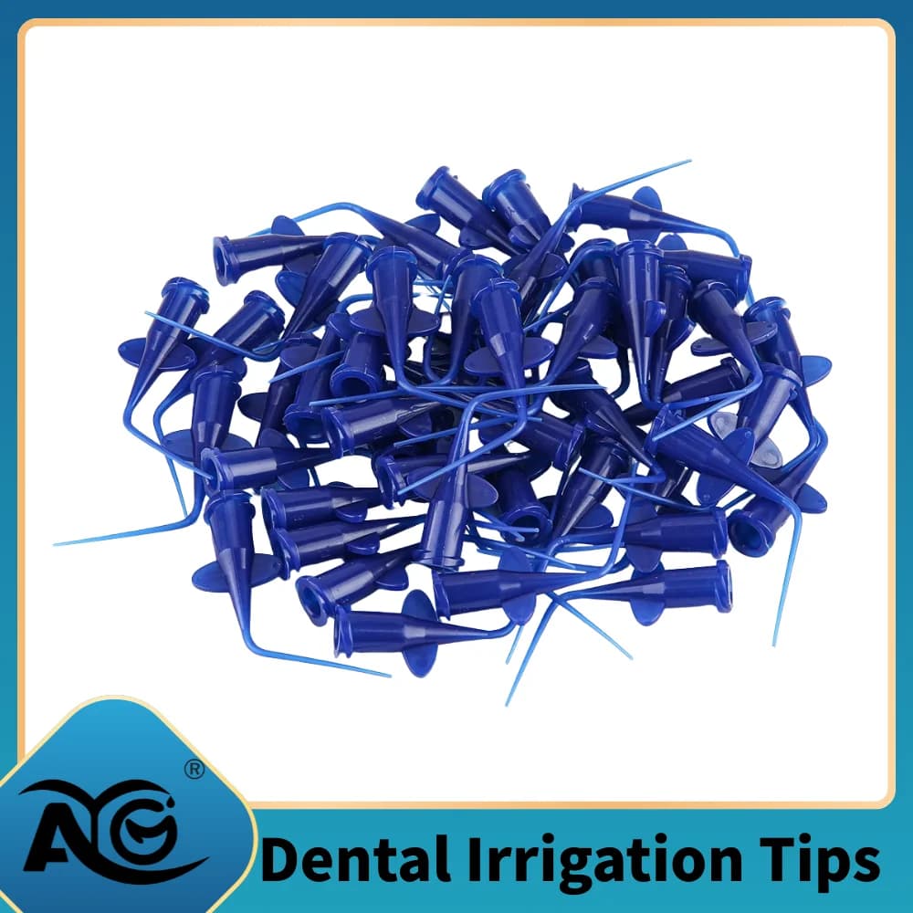 AG DENGT 50 Pieces Dental Irrigation Tips for Whitening, Blue and White, Disposable, for Dental Siringhe
