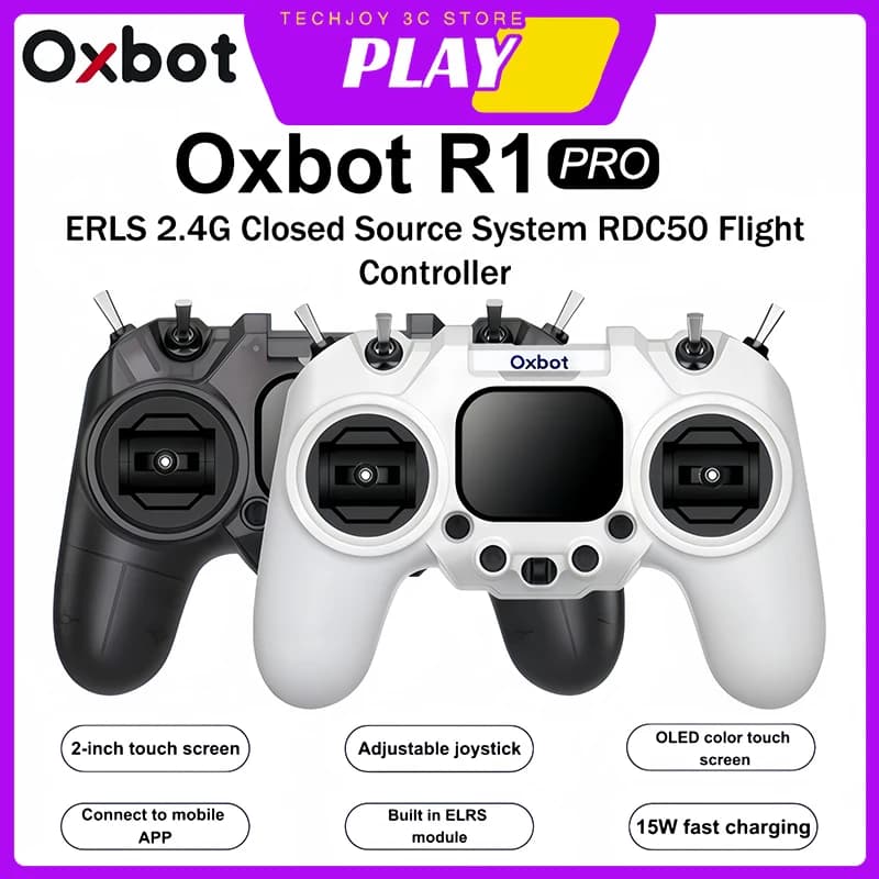 Radiocomando FPV Oxbot R1 ELRS 2.4G con Sistema a Sorgente Chiusa RDC50 per Droni da Corsa FPV, Ala Fissa e Multicotteri per Hobbisti