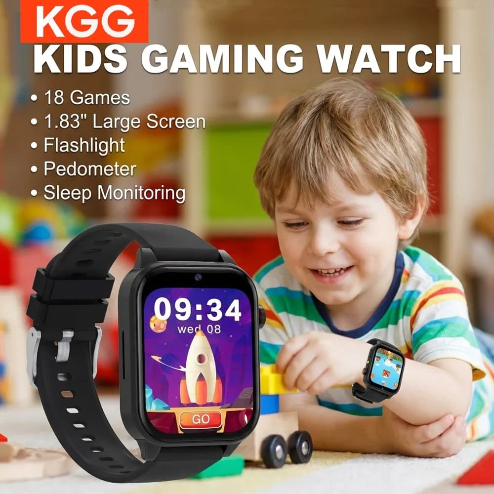 Smartwatch per Bambini con Schermo HD, Fotocamera, Giochi, Torcia, Monitoraggio del Sonno, Sveglia, Regalo per Ragazzi e Ragazze