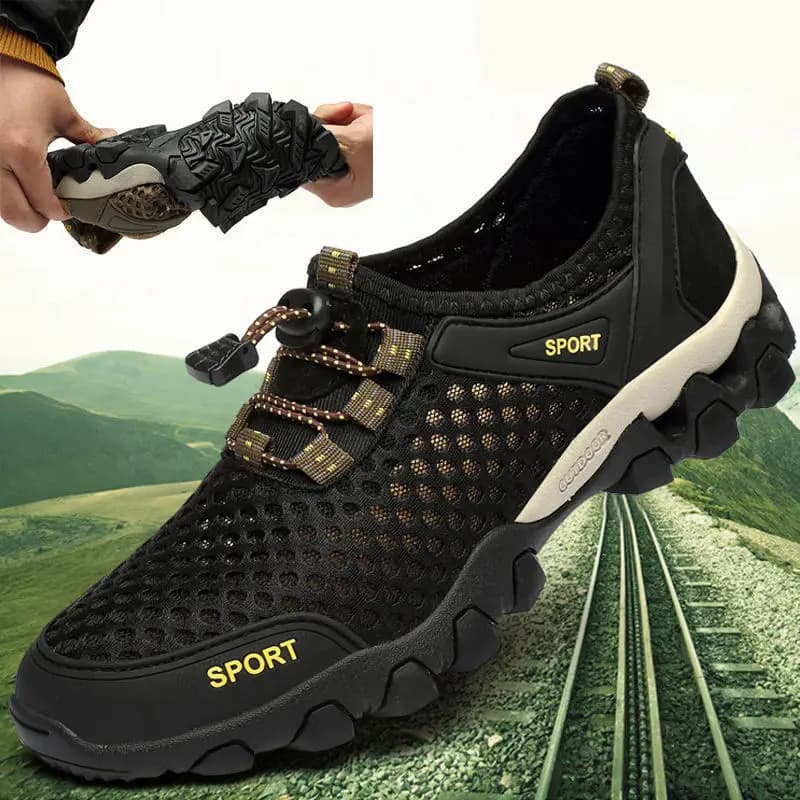 Men's Trekking Shoes 2025 New PU Leather Outdoor Shoes Wear Resistant Men's Shoes Trekking Walking Hunting Empty tactics sneakers 39-44
