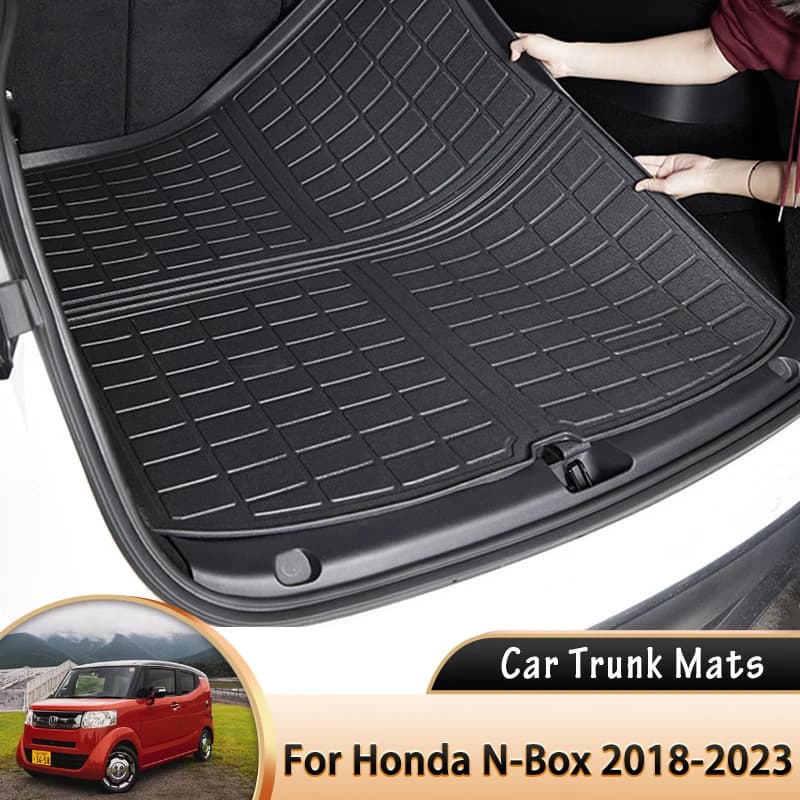 Bagagliaio di un'auto Zerbino Boot Cargo Liner Vassoio Tronco Posteriore Bagagli Pavimento Tappeto Pad Accessori per Honda N-Box NBox N Box JF3 2018 ~ 2023