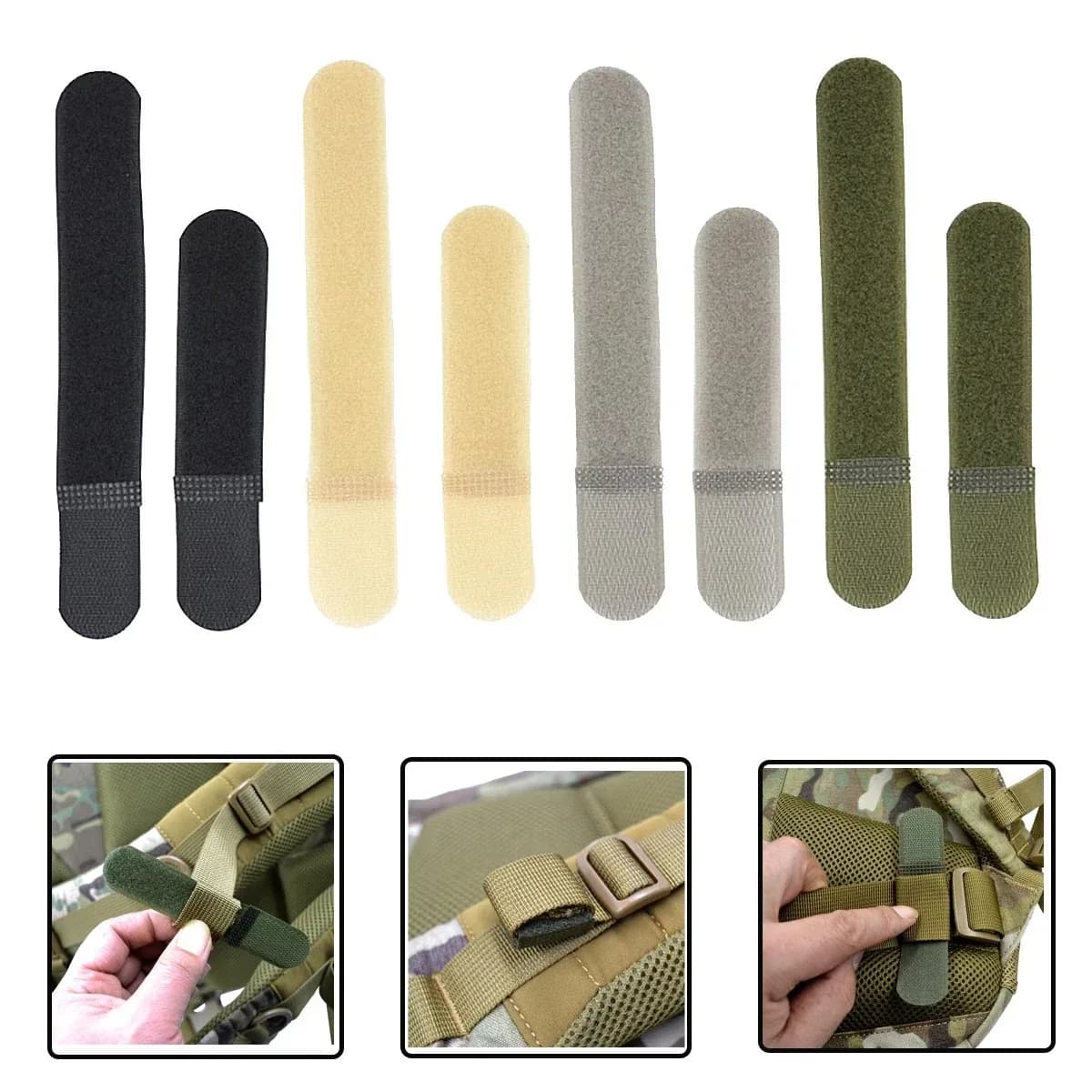 Tactical Shoulder Bag Webbing Organizer Strap Storage Strap Nylon Velcro Fastening Strap Sticky Bag
